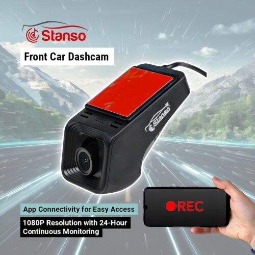 Front Dashcam 1080P WiFi with 24-Hour Monitoring & 140° Wide-Angle